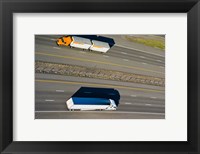 Framed Trucks moving on a highway, Interstate 80, Park City, Utah, USA