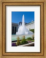 Framed Fountain at the Temple Square, Salt Lake City, Utah, USA