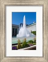 Framed Fountain at the Temple Square, Salt Lake City, Utah, USA