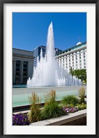 Framed Fountain at the Temple Square, Salt Lake City, Utah, USA