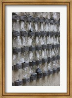 Framed Cemetery wall with names of Holocaust victims, Jewish Cemetery, Frankfurt, Hesse, Germany