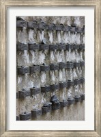 Framed Cemetery wall with names of Holocaust victims, Jewish Cemetery, Frankfurt, Hesse, Germany