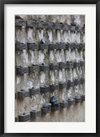 Framed Cemetery wall with names of Holocaust victims, Jewish Cemetery, Frankfurt, Hesse, Germany