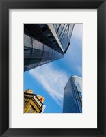 Framed Low angle view of skyscrapers, Frankfurt, Hesse, Germany