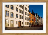 Framed Close Up of Buildings along Frankenwerft Embankment, Cologne, North Rhine Westphalia, Germany