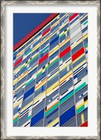 Framed Low angle view of Colorium building, Medienhafen, Dusseldorf, North Rhine Westphalia, Germany