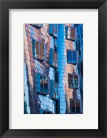 Framed Low angle view of a building, Neuer Zollhof, Medienhafen, Dusseldorf, North Rhine Westphalia, Germany