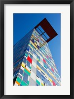 Framed Facade of a Coroful building, Medienhafen, Dusseldorf, North Rhine Westphalia, Germany