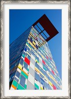 Framed Facade of a Coroful building, Medienhafen, Dusseldorf, North Rhine Westphalia, Germany