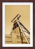 Framed Low angle view of a coal mine, Zollverein Coal Mine Industrial Complex, Essen, Ruhr, North Rhine-Westphalia, Germany