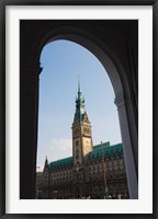 Framed Town hall viewed through an arch, Hamburg Town Hall, Hamburg, Germany