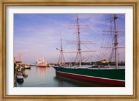 Framed Cap San Diego and Rickmer Rickmers ships at a harbor, Hamburg, Germany