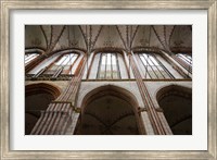 Framed Interiors of a gothic church, St. Mary's Church, Lubeck, Schleswig-Holstein, Germany