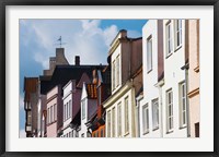 Framed Low angle view of old town buildings, Fleischhauer Strasse, Lubeck, Schleswig-Holstein, Germany