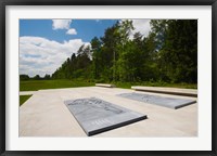 Framed Bergen-Belsen WW2 Concentration Camp, site of destroyed concentration camp, Lower Saxony, Germany