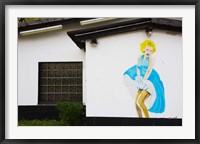 Framed Mural of Marilyn Monroe on the Oo-La-La Bar at British Army Base, Bergen, Lower Saxony, Germany