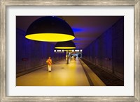 Framed Interiors of an underground station, Westfriedhof, Munich U-Bahn, Munich, Bavaria, Germany