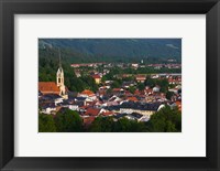Framed High angle view of buildings in a town, Bad Tolz, Bavaria, Germany