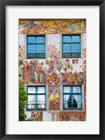 Framed Old town painted building, Konstanz, Lake Constance, Baden-Wurttemberg, Germany