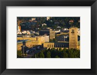 Framed High angle view of a train station tower, Stuttgart Central Station, Stuttgart, Baden-Wurttemberg, Germany