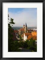 Framed High angle view of a church in the city, St. Dionysius Church, Esslingen-Am-Neckar, Stuttgart, Baden-Wurttemberg, Germany