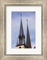 Framed Low angle view of spires of the Notre Dame Cathedral, Luxembourg City, Luxembourg