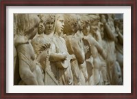 Framed Detail of marble relief, Florence, Tuscany, Italy