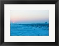 Framed Sunset over the frozen Songhua River, Harbin, Heilungkiang Province, China