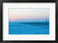 Framed Sunset over the frozen Songhua River, Harbin, Heilungkiang Province, China