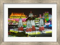 Framed Ice buildings at the Harbin International Ice and Snow Sculpture Festival, Harbin, Heilungkiang Province, China