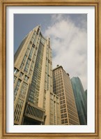 Framed Low angle view of skyscrapers in a city, Century Avenue, Pudong, Shanghai, China
