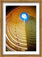 Framed Interiors of Jin Mao Tower looking up from the lobby of the Grand Hyatt hotel, Lujiazui, Pudong, Shanghai, China