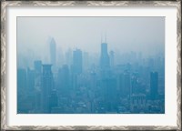 Framed City viewed from observation deck of Jin Mao Tower, Lujiazui, Pudong, Shanghai, China