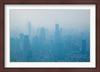 Framed City viewed from observation deck of Jin Mao Tower, Lujiazui, Pudong, Shanghai, China