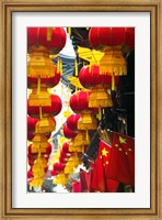 Framed Festive lanterns at bazaar, Yu Yuan Gardens, Shanghai, China
