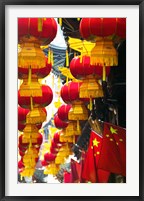 Framed Festive lanterns at bazaar, Yu Yuan Gardens, Shanghai, China