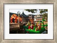 Framed Garden decorations by Mid-Lake Pavilion Teahouse, Yu Yuan Gardens, Shanghai, China