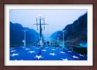 Framed Yangtze River Cruise Ship view at dawn, Yangtze River, Yichang, Hubei Province, China