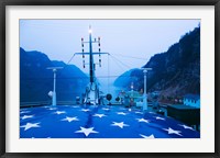 Framed Yangtze River Cruise Ship view at dawn, Yangtze River, Yichang, Hubei Province, China