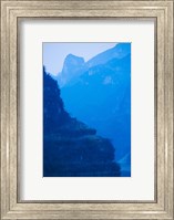 Framed River with Mountains at Dawn, Yangtze River, Yichang, Hubei Province, China
