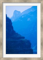 Framed River with Mountains at Dawn, Yangtze River, Yichang, Hubei Province, China