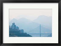 Framed Town of Badong viewed from Wu Gorge, Yangtze River, Hubei Province, China