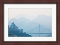 Framed Town of Badong viewed from Wu Gorge, Yangtze River, Hubei Province, China
