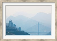 Framed Town of Badong viewed from Wu Gorge, Yangtze River, Hubei Province, China
