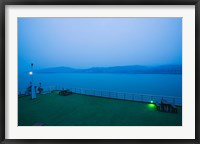 Framed Deck of the Yangtze River Cruise Ship at dawn, Yangtze River, Fengdu, Chongqing Province, China