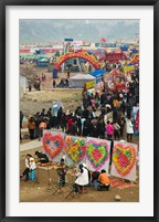 Framed Ciqikou carnival by the Jialing River during Chinese New Year, Ciqikou, Chongqing, China