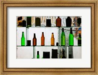 Framed Bottles displayed at foreigner bar, Old Town, Dali, Yunnan Province, China