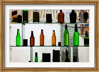Framed Bottles displayed at foreigner bar, Old Town, Dali, Yunnan Province, China