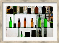 Framed Bottles displayed at foreigner bar, Old Town, Dali, Yunnan Province, China