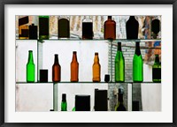 Framed Bottles displayed at foreigner bar, Old Town, Dali, Yunnan Province, China